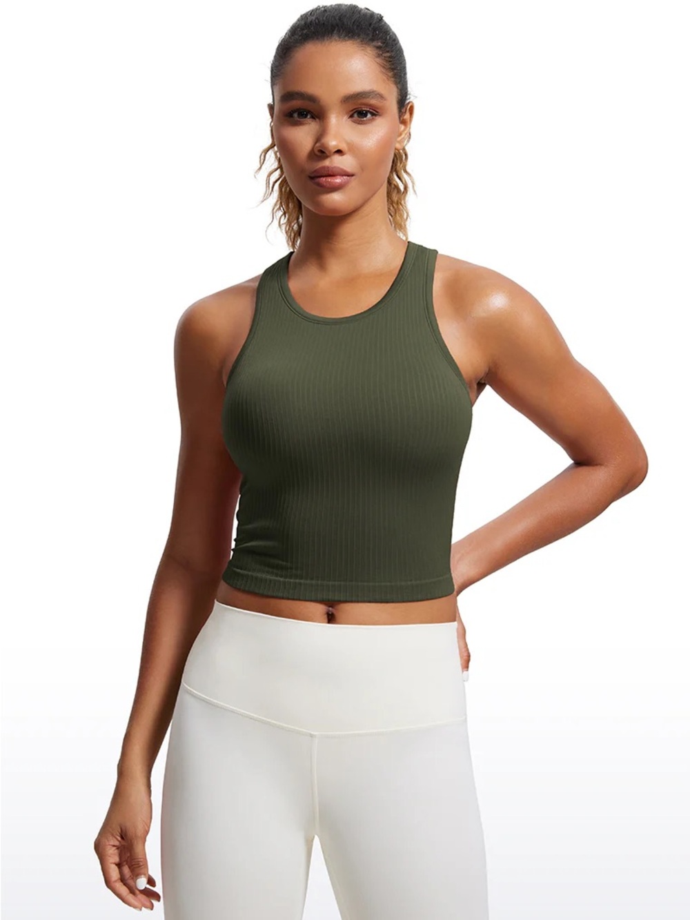 Seamless Ribbed Racerback Crop Tank